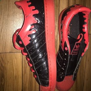 Red and black low tops